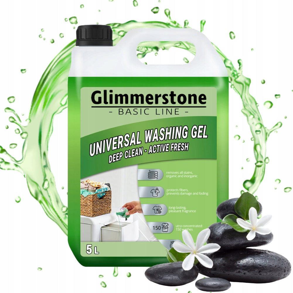 GLIMMERSTONE UNIVERSAL GEL WASHING LIQUID 5L 150 WASHES - NEW QUALITY