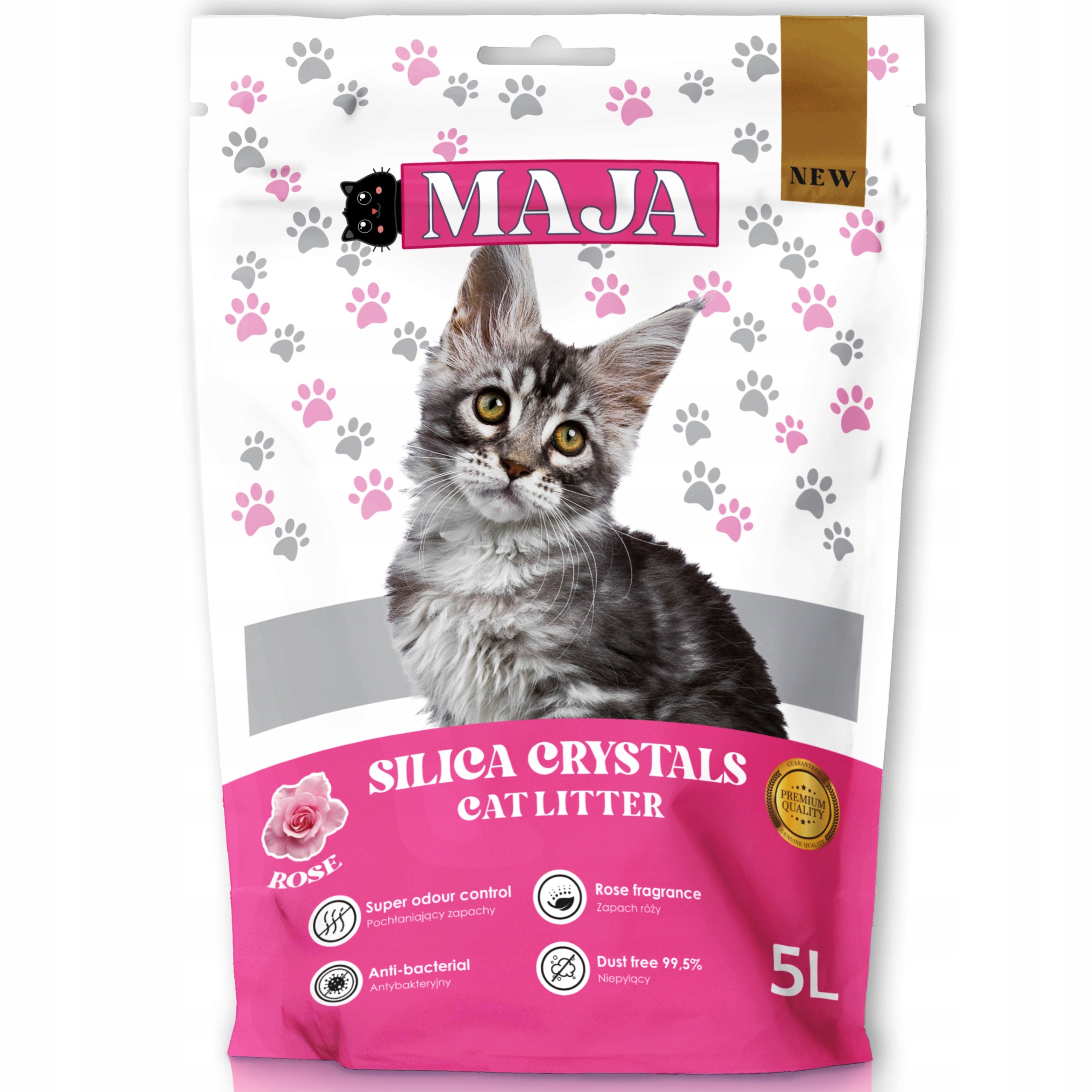 GLOBANI Silicone Litter MAJA 5L Scented ROSE Large Pack of 5 Liters Brand Maja