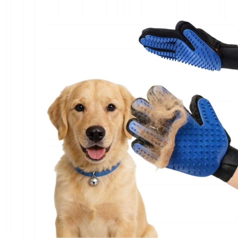 GLOVE BRUSH FOR COMBING STROKING REMOVAL OF DEAD CAT DOG HAIR