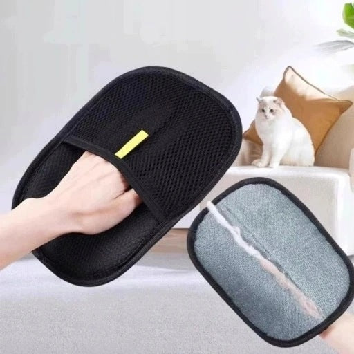 GLOVE FOR REMOVING DOG CAT HAIR COLLECTION FROM THE COUCH OF CLOTHES BRUSH Packaging status original