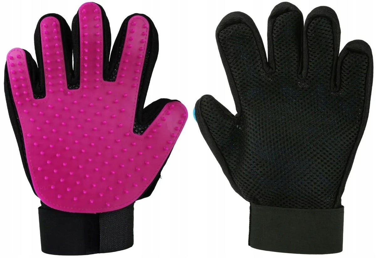 GLOVE FOR detangling HAIR AND HAIR PINK-BLACK