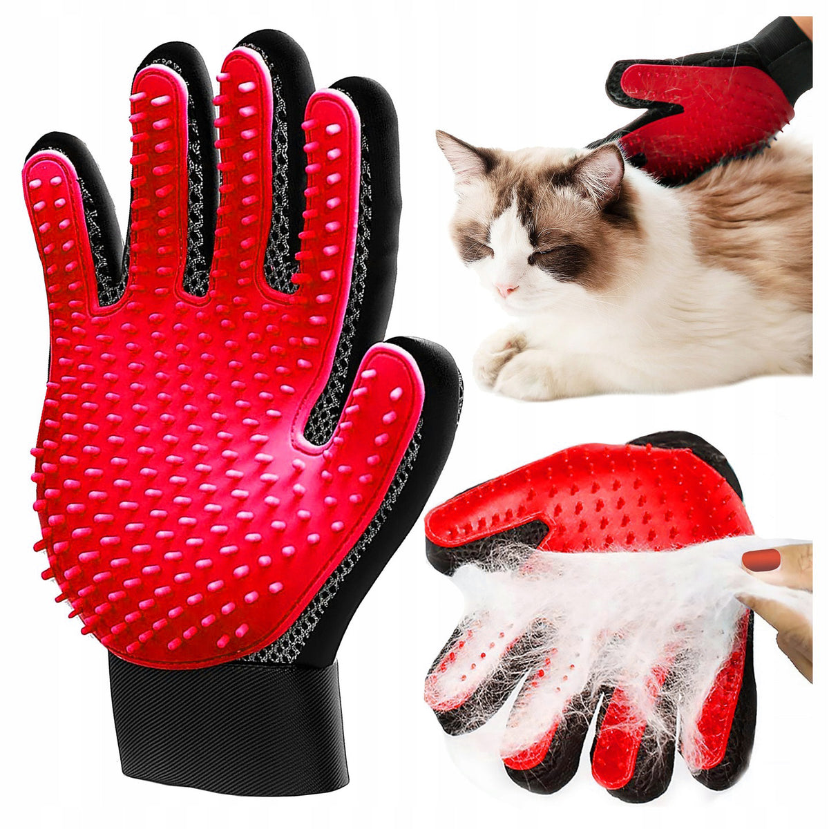 GLOVE HAIR BRUSH SHEARING STROKING FOR CAT DOG COMB