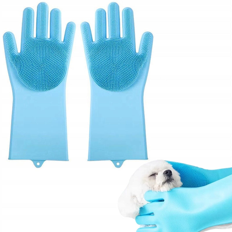 GLOVES CAT DOG BRUSH FOR WASHING BATH MASSAGE WASHCLOTH