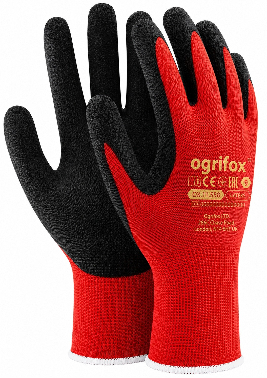 GLOVES WORK GLOVES 6 PAIRS SIZE L STRONG PROTECTIVE LATEX R.9 Medical device no