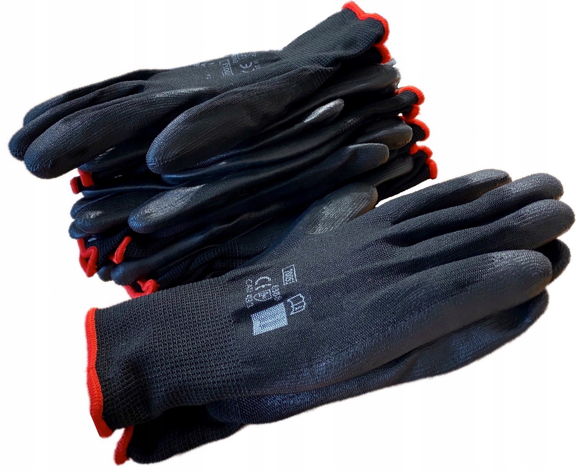 GLOVES WORK gloves POLYURETHANE PU 10par SET Manufacturer code RĘKAWICE RĘKAWICZKI POLIURETANOWE POLI BLACK