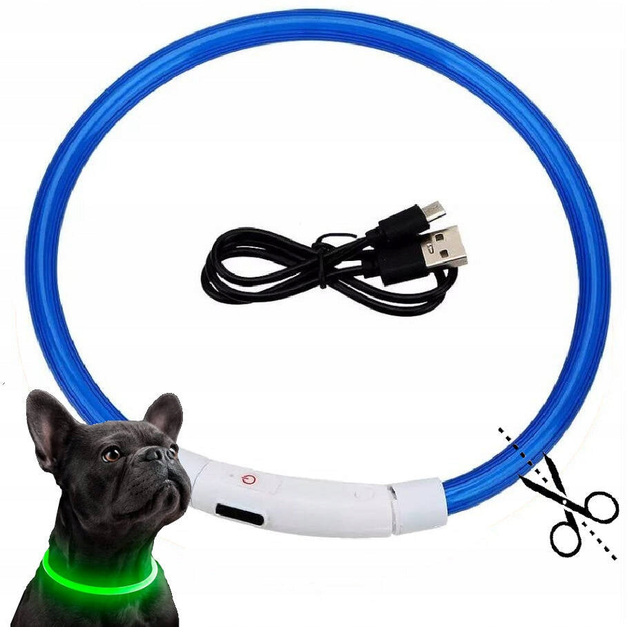 GLOWING COLLAR FOR DOG LED BLUE UP TO 40cm