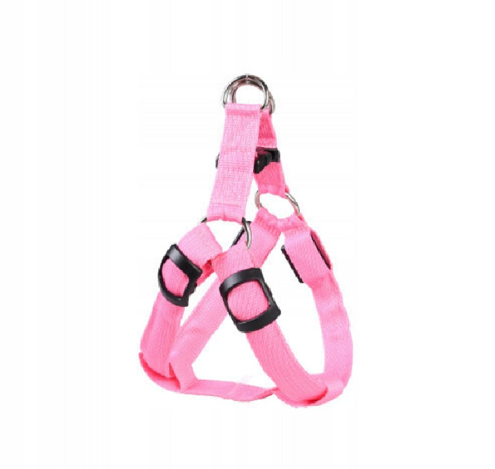 GLOWING HARNESS FOR DOG PINK L 43-60x2,5cm