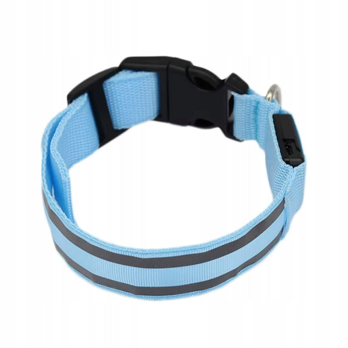 GLOWING LED CAT DOG COLLAR USB REFLECTIVE - SIZE L