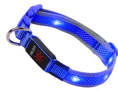 GLOWING LED COLLAR for Cat Dog M 37-47,5 cm M USB