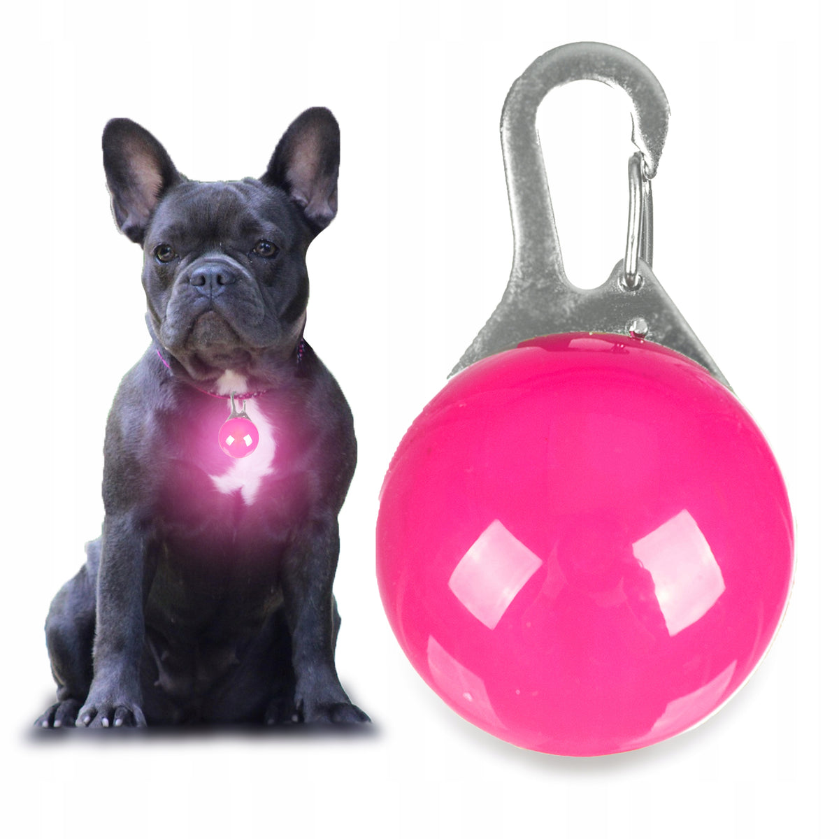 GLOWING LED LAMP Dog Collar Pendant PINK