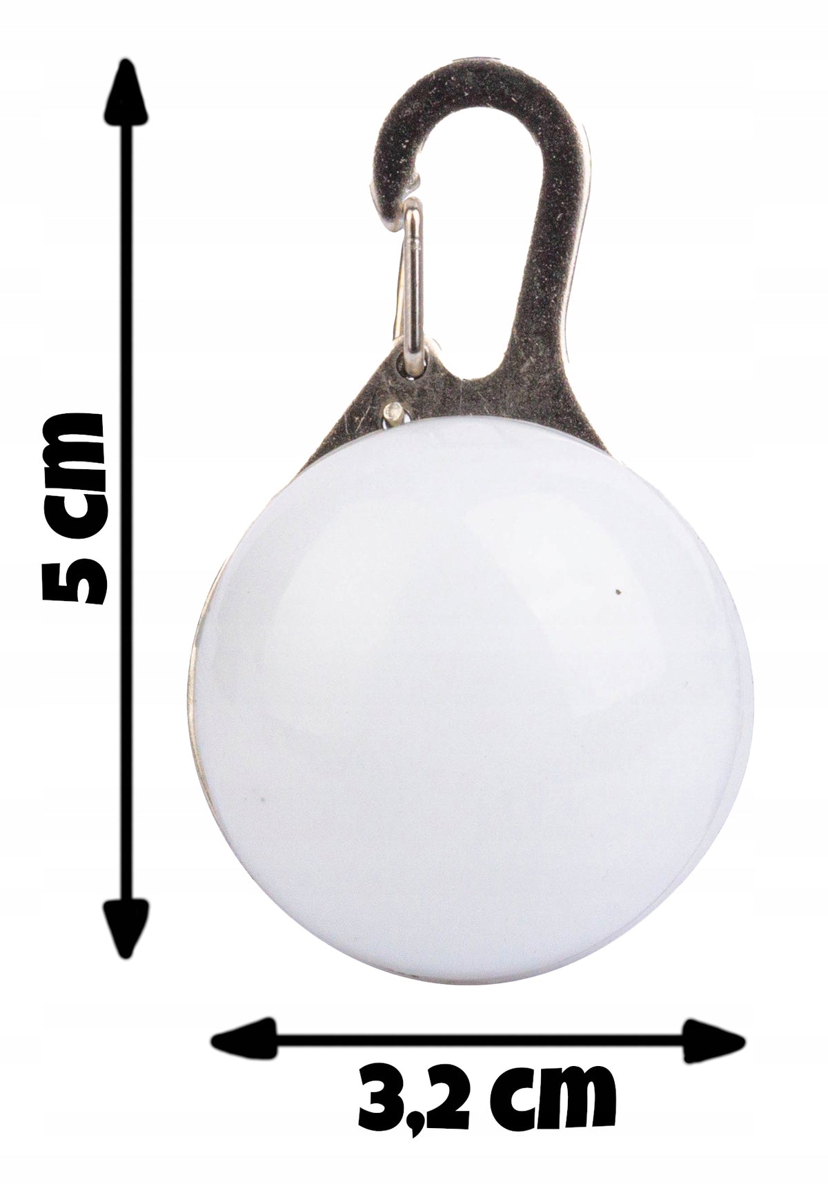 GLOWING LED LIGHT Dog Collar Pendant WHITE Packaging status original