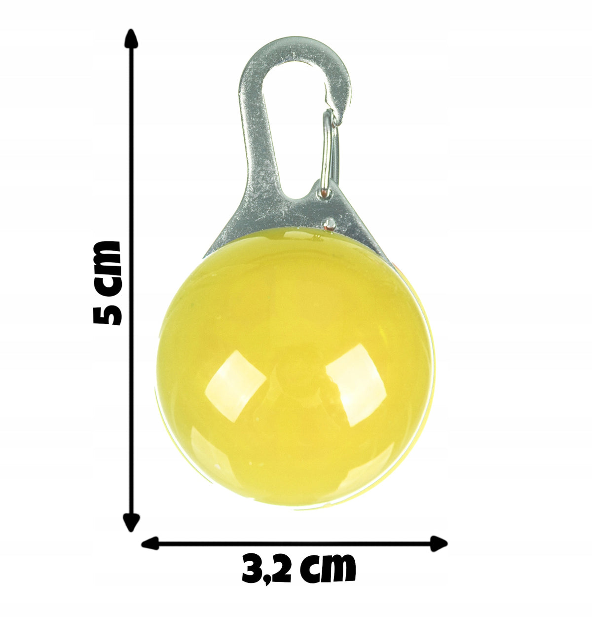 GLOWING LED LIGHT Dog Collar Pendant YELLOW Packaging status original