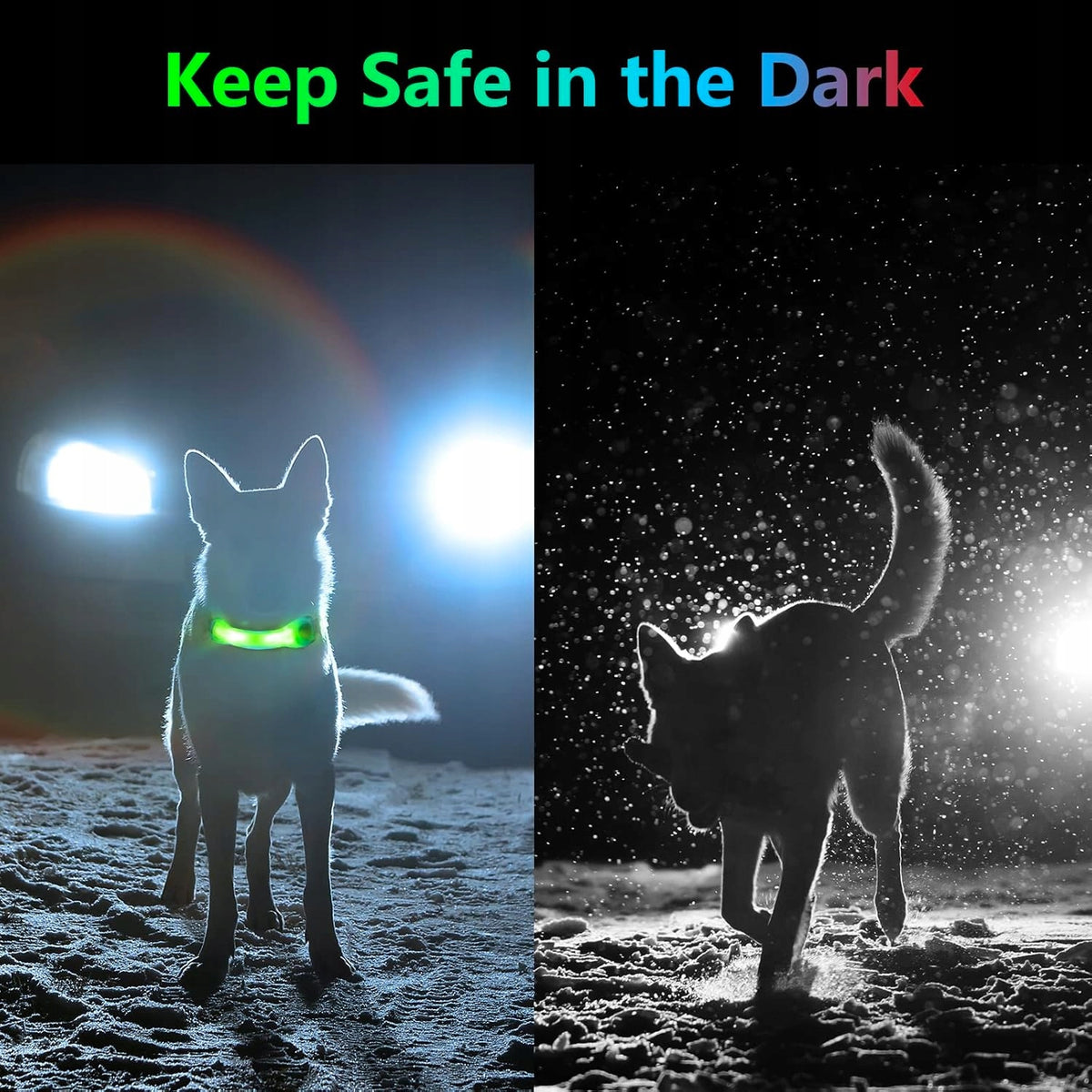 GLOWING SILICONE COLLAR FOR SMALL DOGS AND CATS WITH FLASHING LED Brand Led