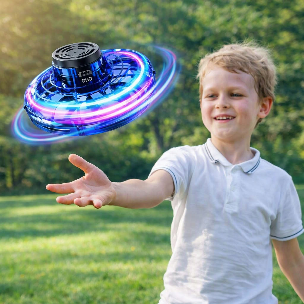 GLOWING SPINNER UFO LED FLYING DISC BOOMERANG TOY USB RECHARGEABLE Manufacturer code LATAJĄCY GADŻET UFO