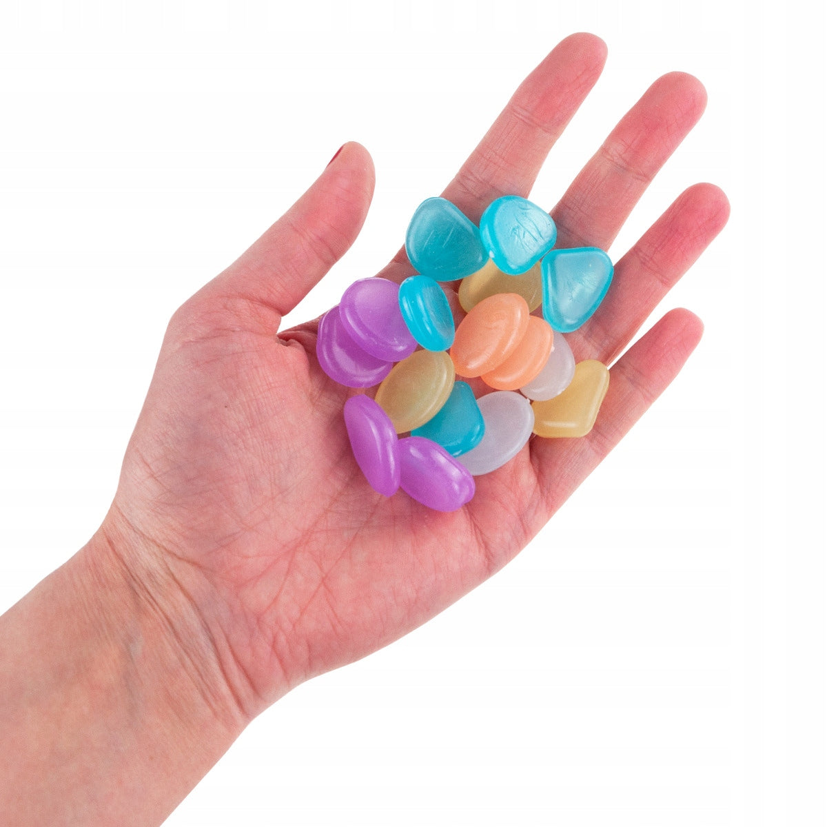 GLOWING STONES FLUORESCENT PEBBLES DECORATIVE PEBBLES 100PCS. Weight 0.2 kg