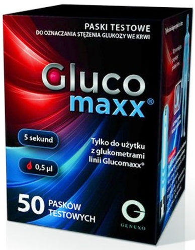GLUCOMAXX BLOOD GLUCOSE MEASURING STRIPS 50 pieces for glucose meter Medical device yes