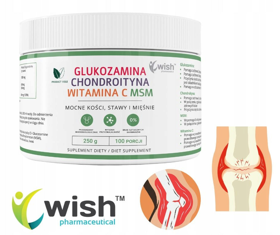 GLUCOSAMINE CHONDROITIN MSM VITAMIN C VEGE 250g Packaging status original