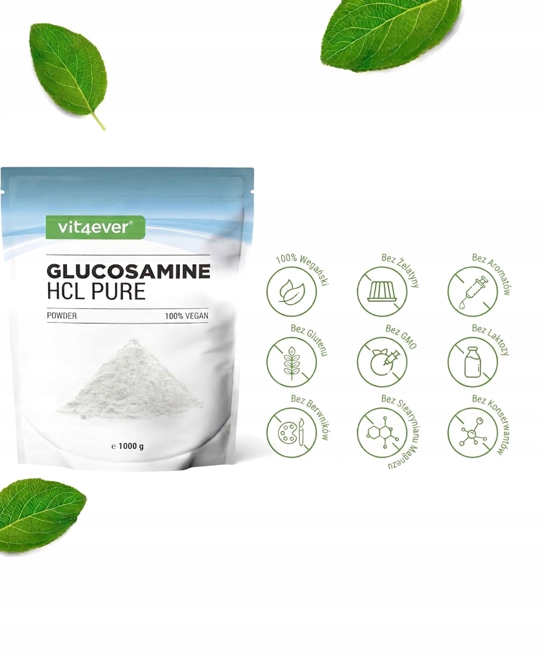 GLUCOSAMINE HCL 1000 g SUPPORT FOR BONE JOINTS AND CARTILAGE VIT4EVER Form powder