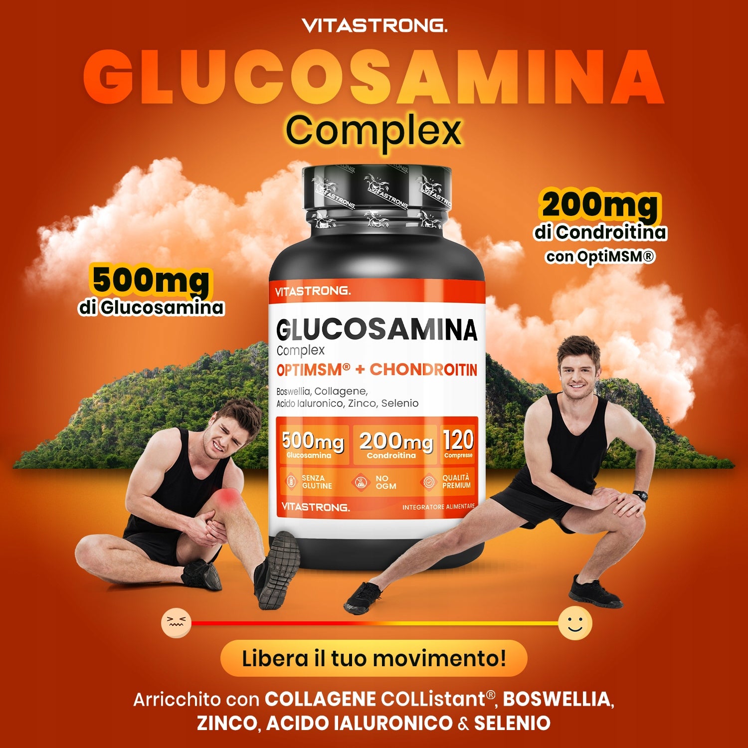 GLUCOSAMINE complex 6 in 1 Vitastrong +Chondoritin 500mg JOINTS 120 pcs Brand no brand