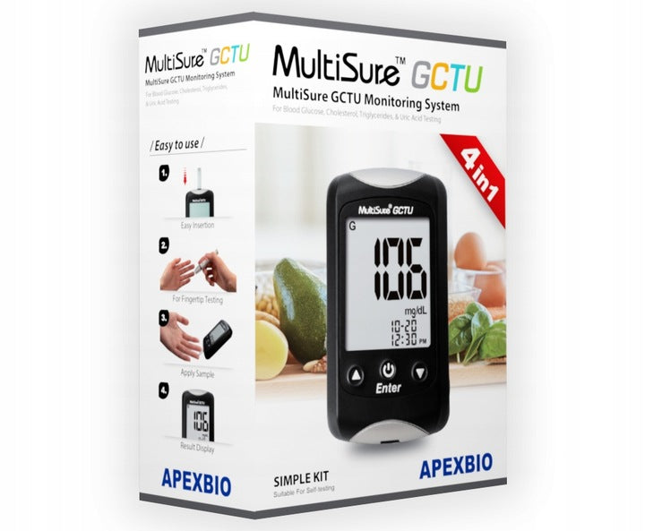 GLUCOSE METER Multisure GCTU 4in1 glucose cholesterol triglycerides uric acid Packaging status original