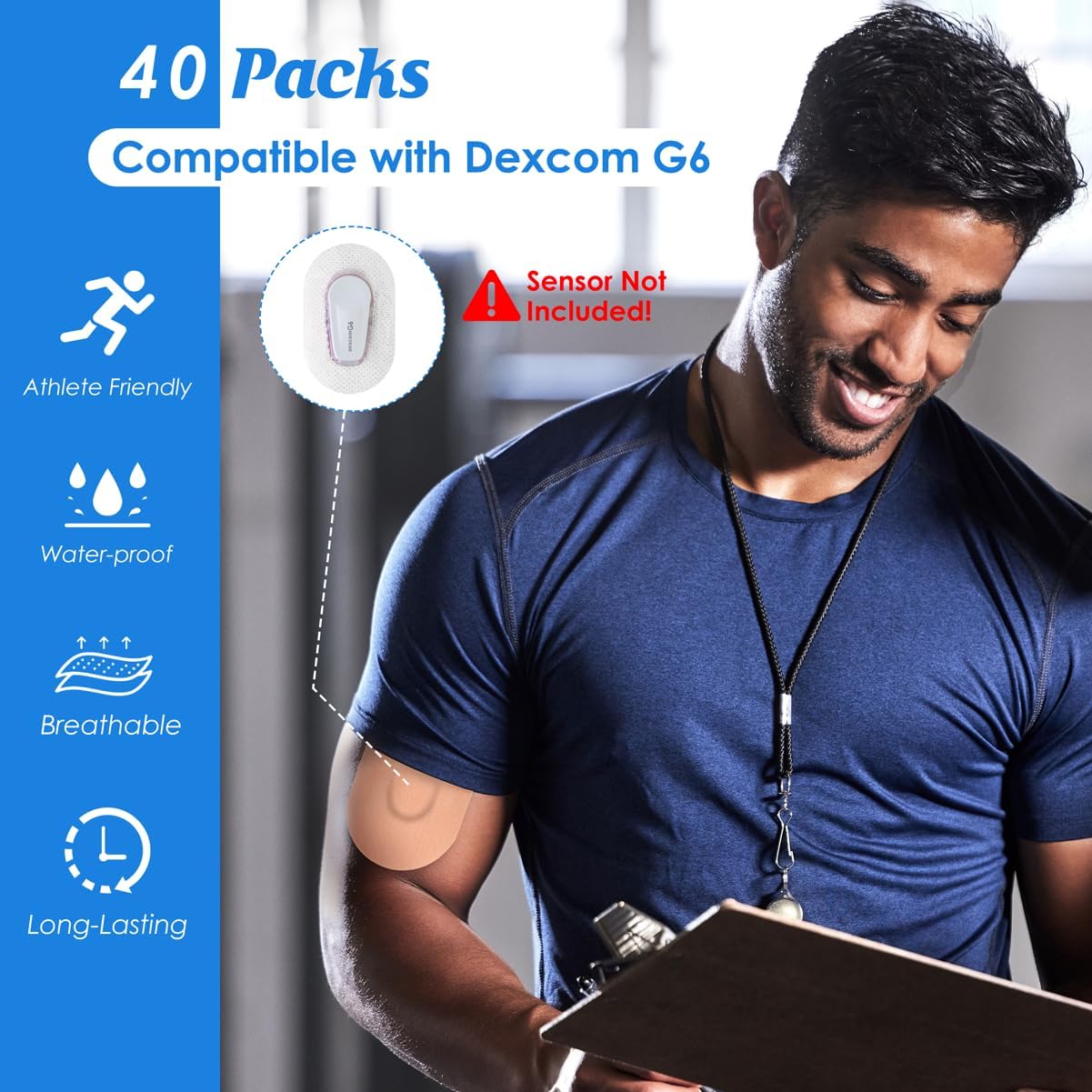 GLUCOSE METER SENSOR PATCHES 40 PIECES WATERPROOF 10 DAYS Medical device no