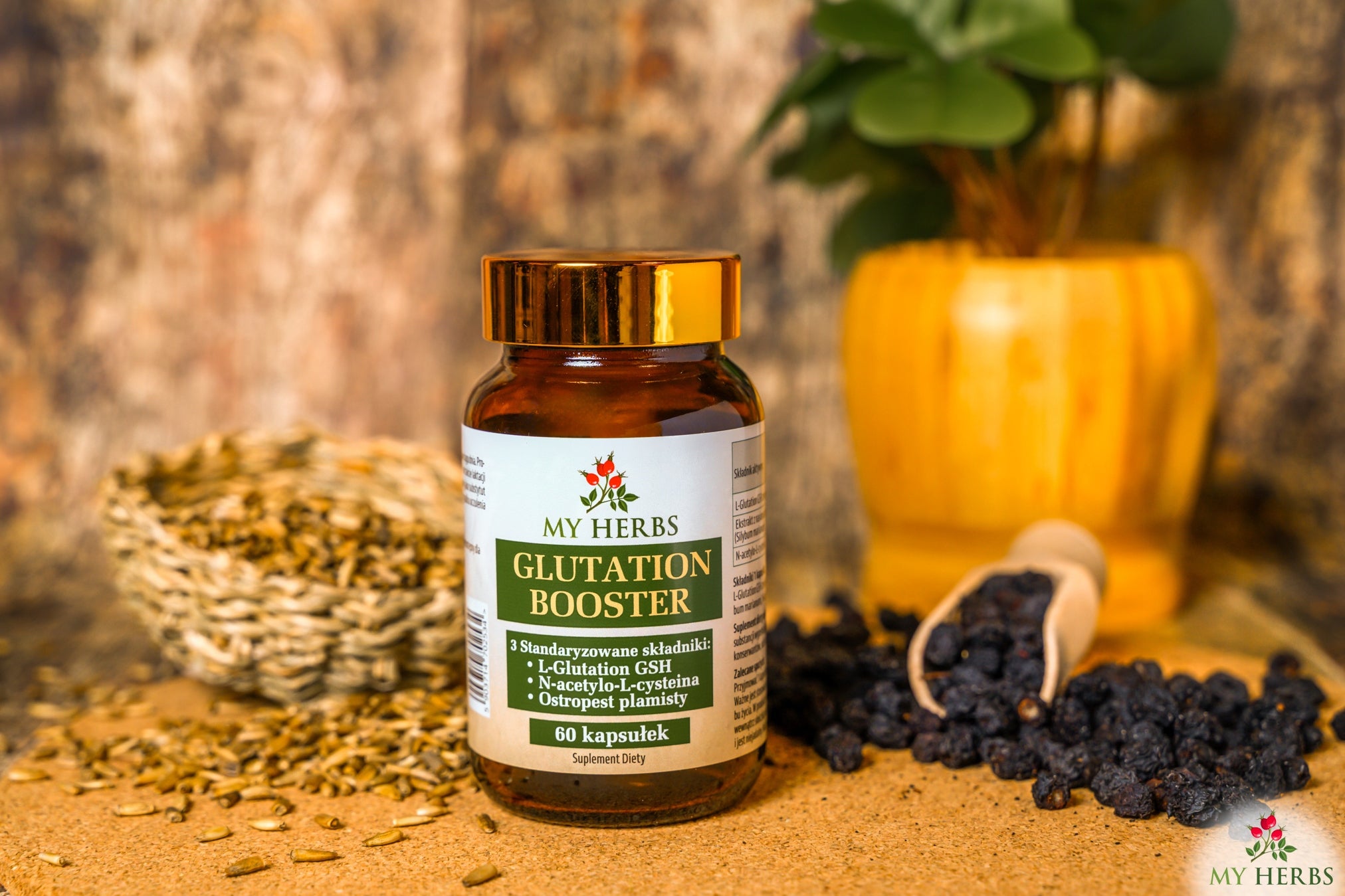GLUTATHIONE BOOSTER 3 STANDARDIZED INGREDIENTS 60 capsuleS LIVER Packaging status original