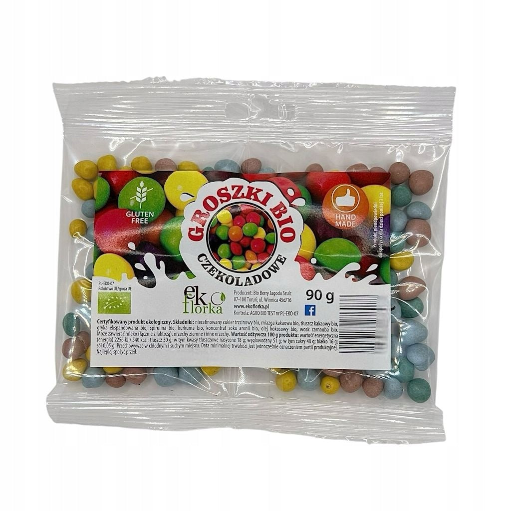 GLUTEN FREE CHOCOLATE PEAS BIO 90 g - EKOFLORKA
