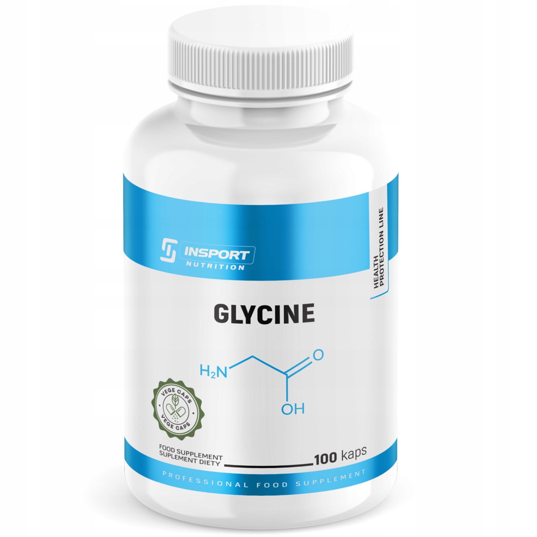 GLYCINE 100 kaps Glycine CALM Nervous System MUSCLE STRESS | INSPORT