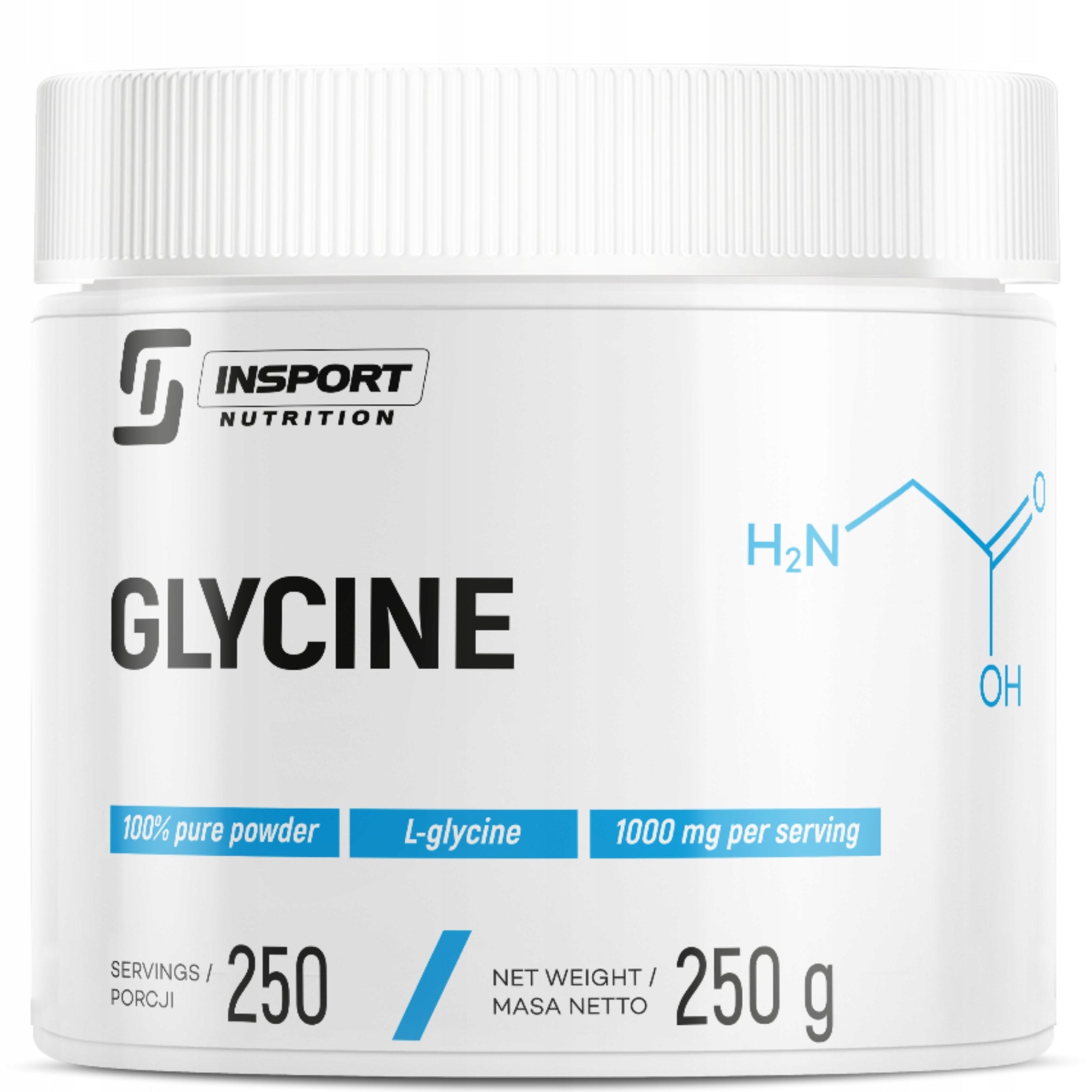 GLYCINE Powder 1000mg 250g for SLEEP Nervous System MUSCLE STRESS | INSPORT