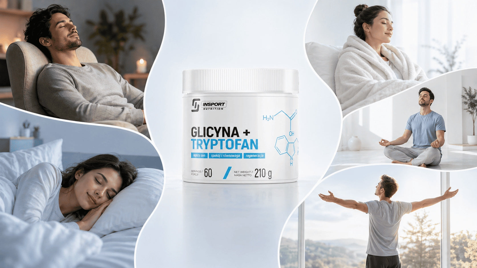 GLYCINE + TRYPTOPHAN 210g for SLEEP Nervous system MUSCLE STRESS | INSPORT Brand Insport Nutrition