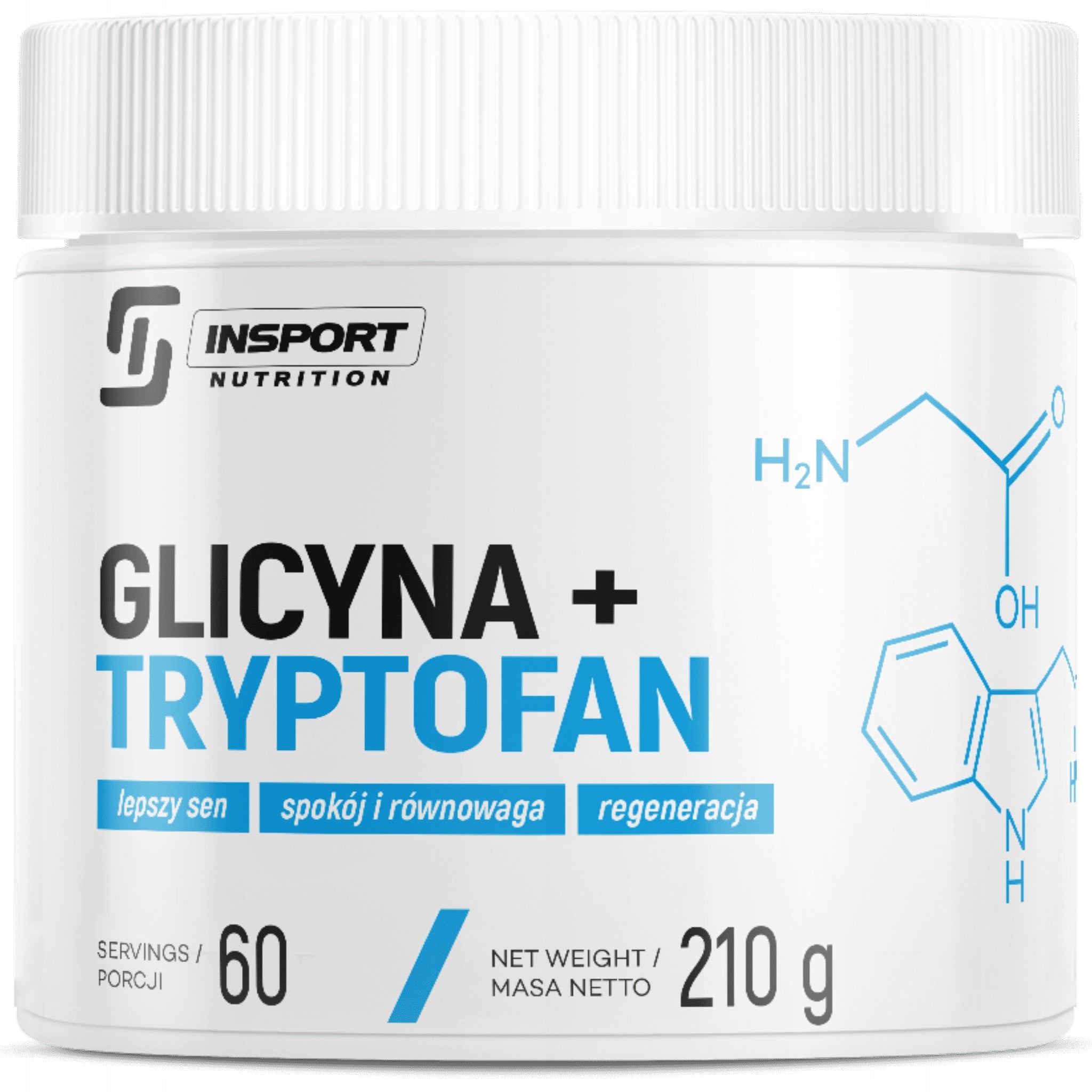 GLYCINE + TRYPTOPHAN 210g for SLEEP Nervous system MUSCLE STRESS | INSPORT