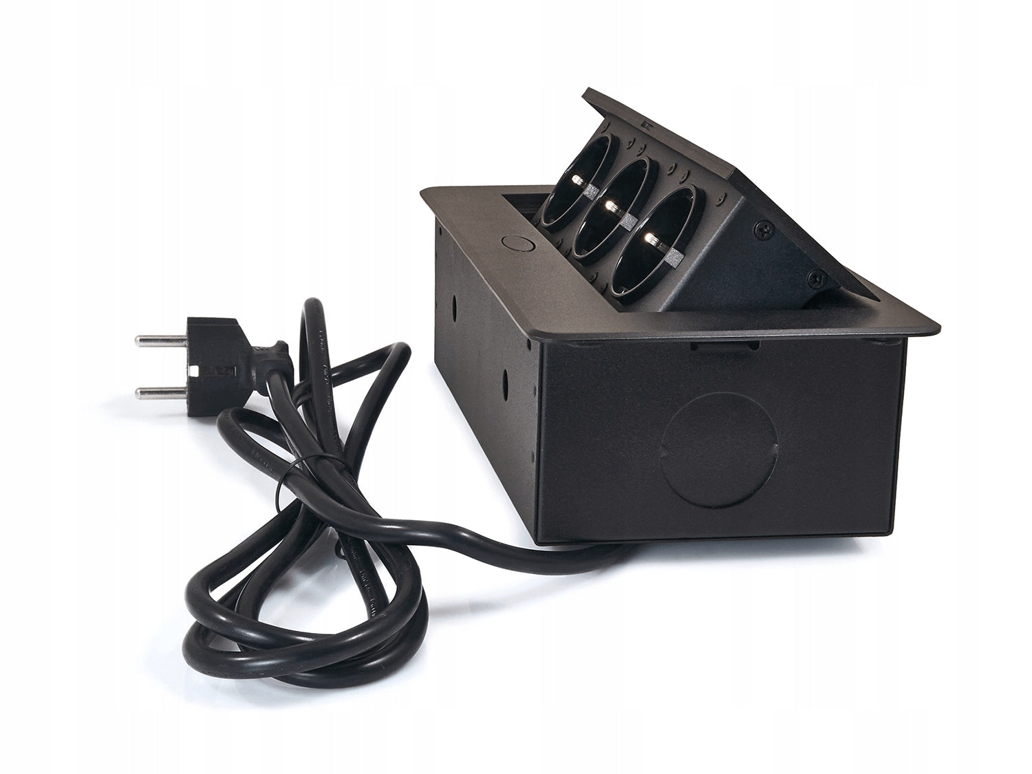 Einbau-Tischsteckdose Multibox 1, 3 x 230V, schwarz 