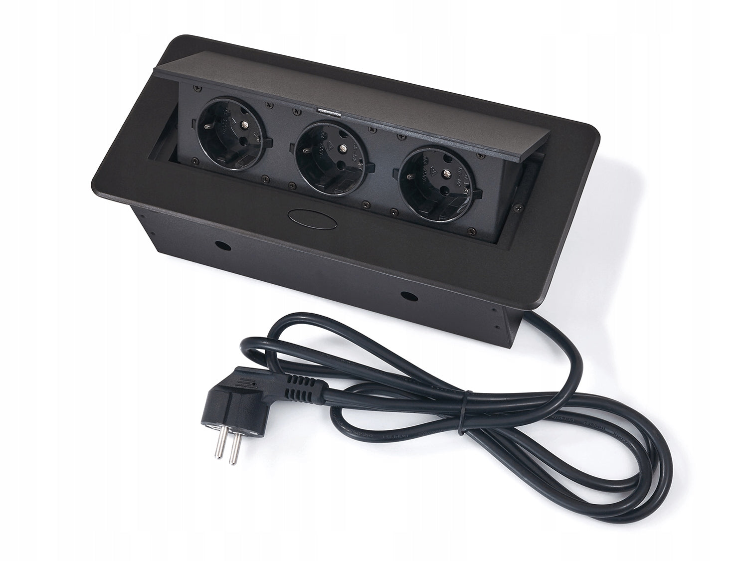 Einbau-Tischsteckdose Multibox 1, 3 x 230V, schwarz 