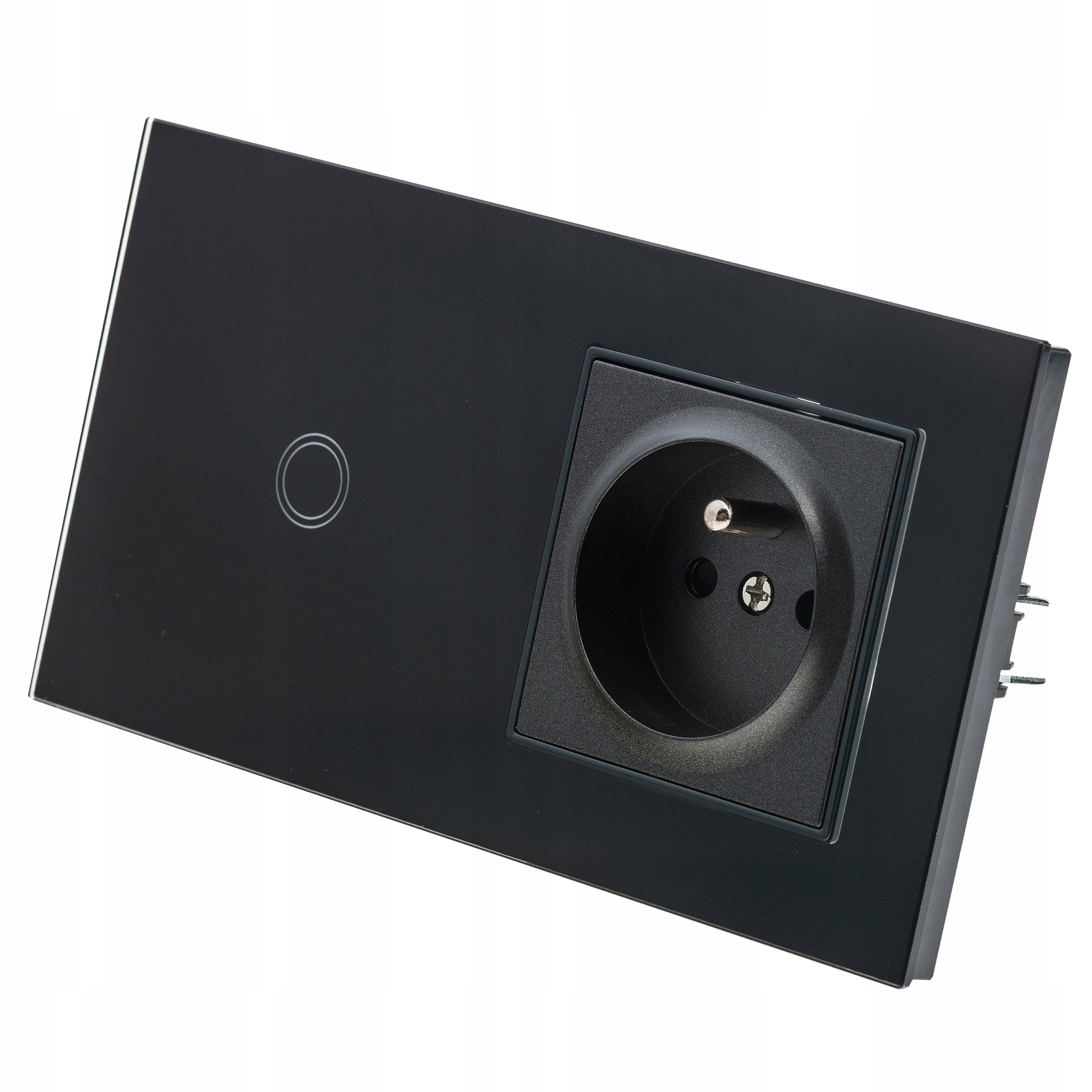 Schalter- und Steckdosenset, schwarz, LED 