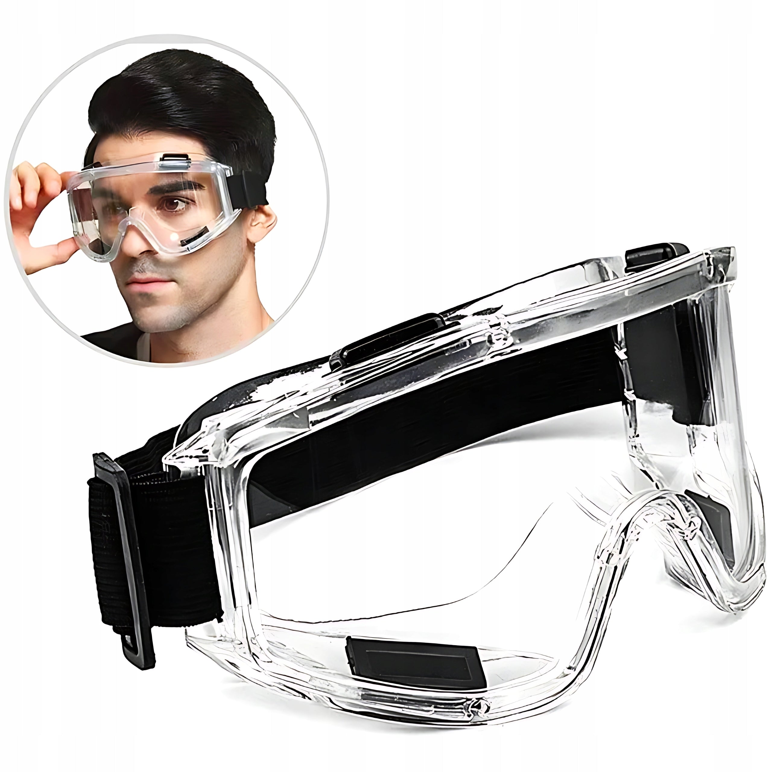 GOGGLES WORK SAFETY GLASSES ANTI-CHIPPING TRANSPARENT BHP Packaging status original