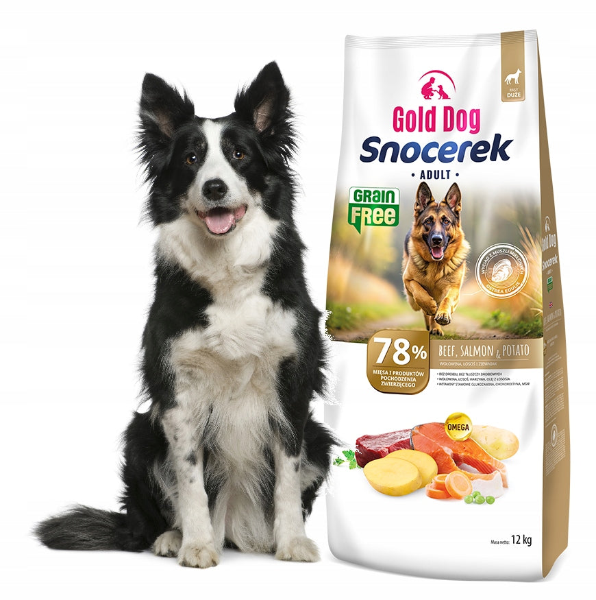 GOLD DOG SNOCEREK GRAIN FREE BEEF AND SALMON - DRY DOG FOOD, 12KG Manufacturer code 4011290430176