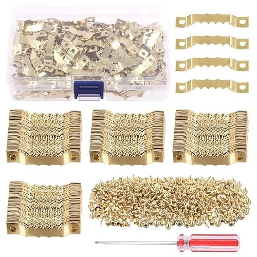 GOLD GEAR PENDANTS FOR FRAMES TWO HOLE SET OF 200 PCS WoodEN SCREWS