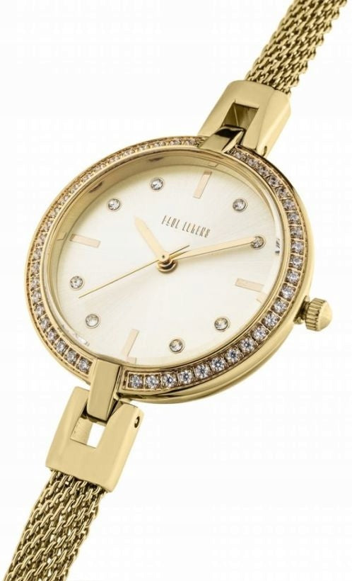 GOLD JEWELRY WOMEN'S WATCH PAUL LORENS PL10665B-4D1 FASHIONABLE SLIM MESH