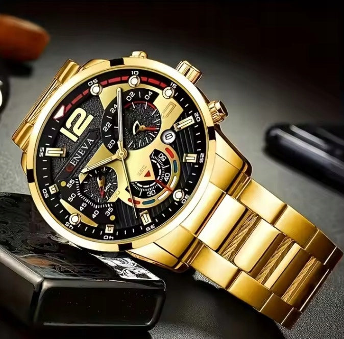GOLD MEN'S WATCH, ELEGANT BRACELET Product weight with unit packaging 0.059 kg