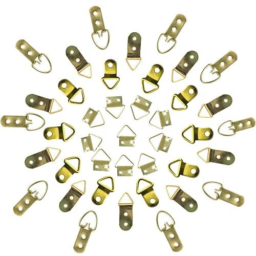 GOLD PICTURE HOOKS SET OF 40 PIECES 4 SIZES FOR STEEL FRAME