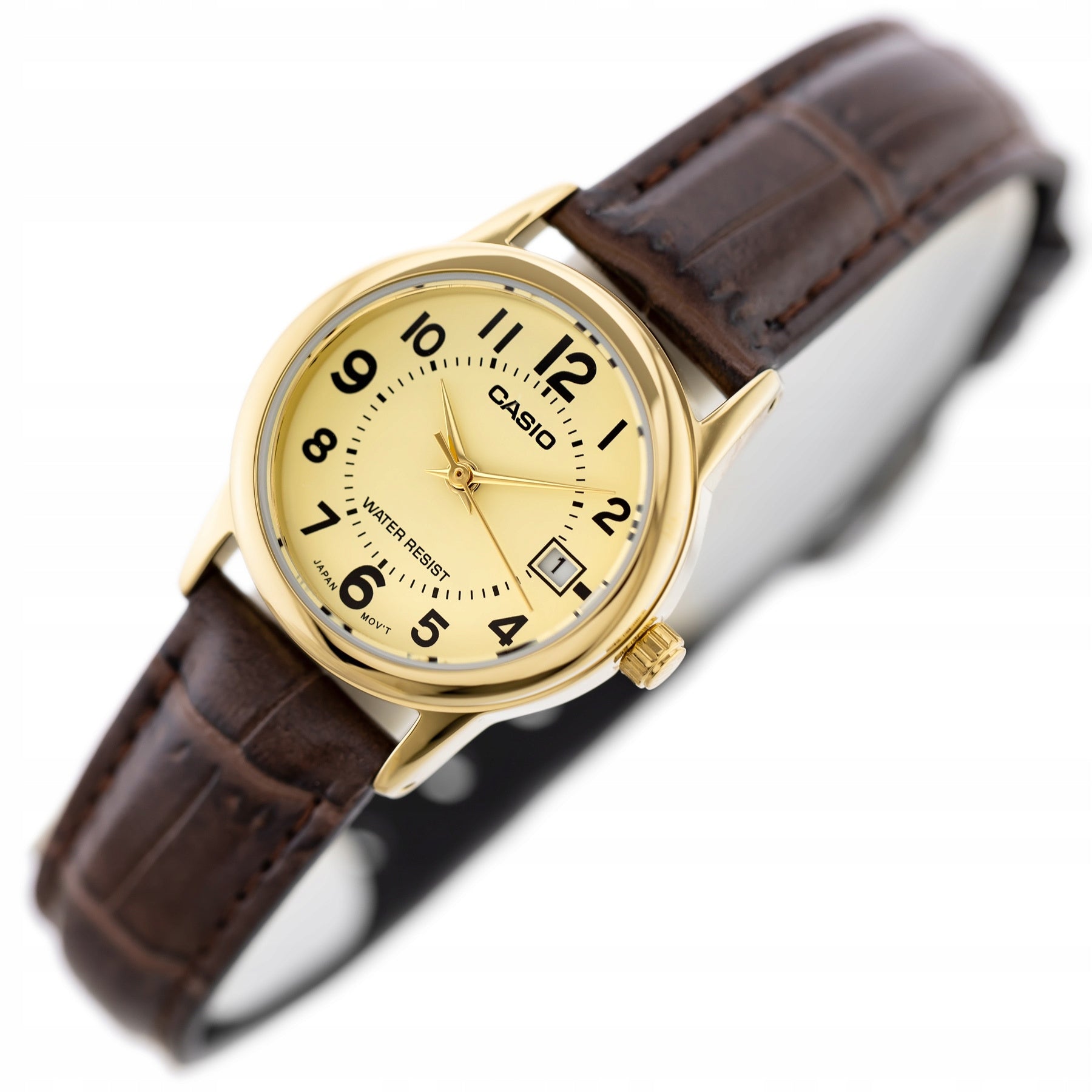GOLD WOMEN'S WATCH CASIO ON STRAP WITH DATE (zd584e) + BOX Gender woman