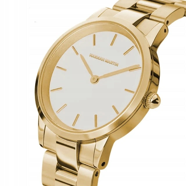 GOLD WOMEN'S WATCH ON BRACELET HANNAH MARTIN ELEGANT BOX Brand Hannah Martin