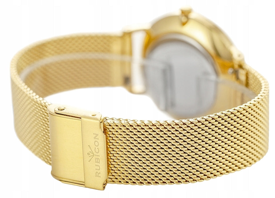 GOLD WOMEN'S WATCH RUBICON RNBD88 RBN211 ELEGANT MESH SAPPHIRE BOX 32mm Manufacturer code RNBD88 złoty złoty