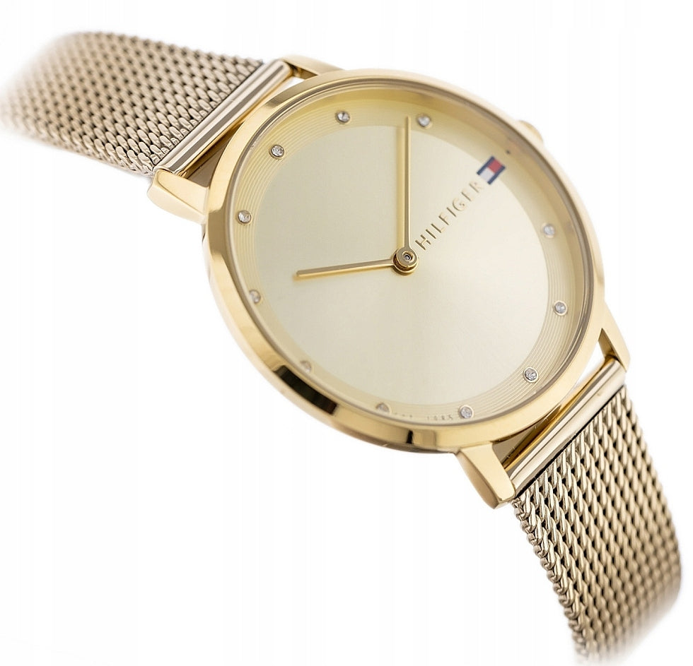 GOLD WOMEN'S WATCH TOMMY HILFIGER 1782728 ELEGANT MESH WITH CRYSTALS Brand Tommy Hilfiger
