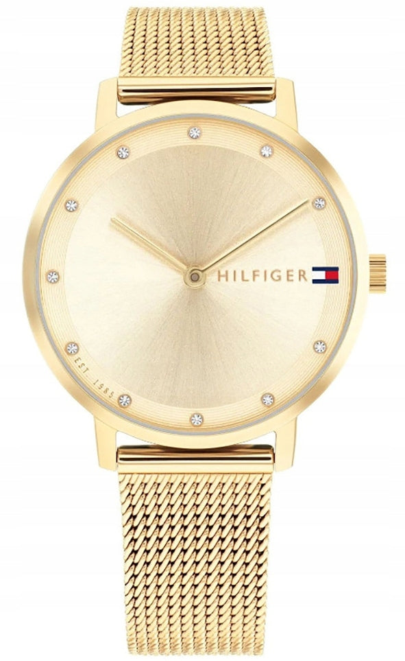 GOLD WOMEN'S WATCH TOMMY HILFIGER 1782728 ELEGANT MESH WITH CRYSTALS Packaging status original