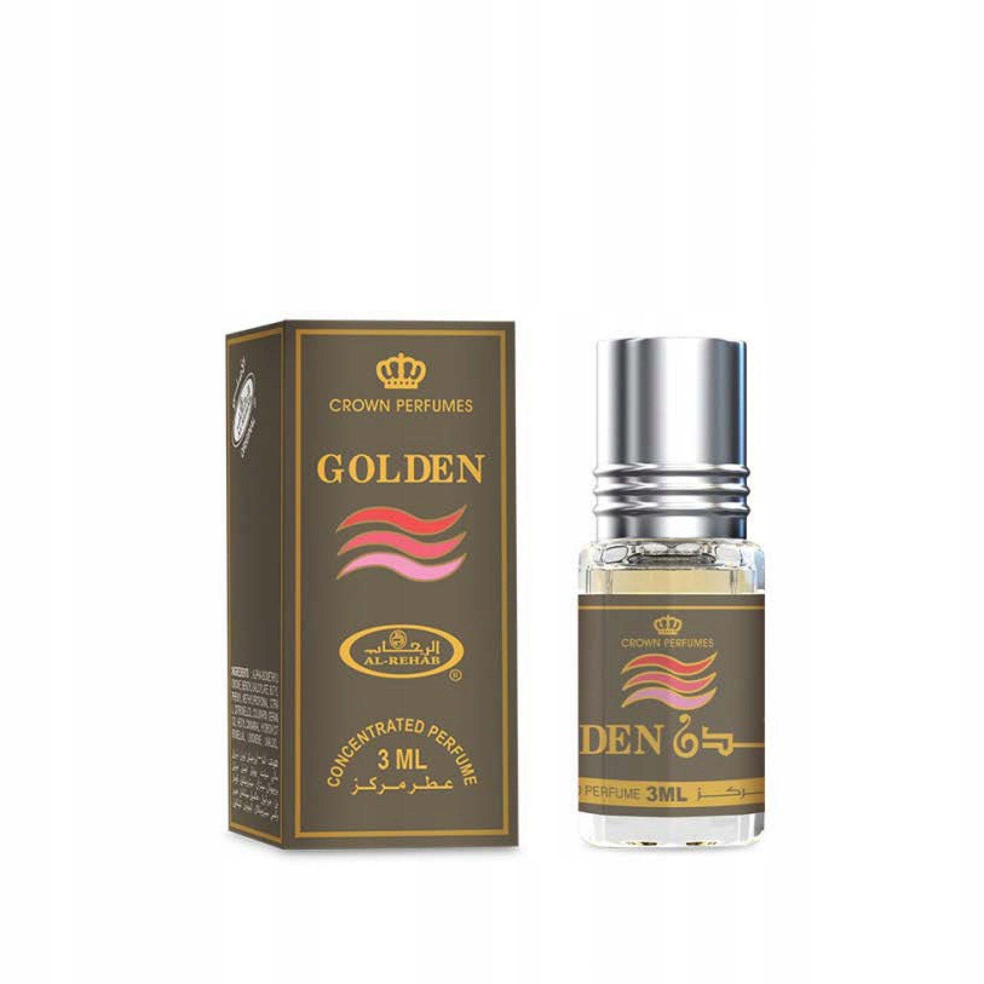 GOLDEN ARABIC PERFUME IN VANILLA WOOD CARAMEL OIL 3 ml AL REHAB Packaging status original