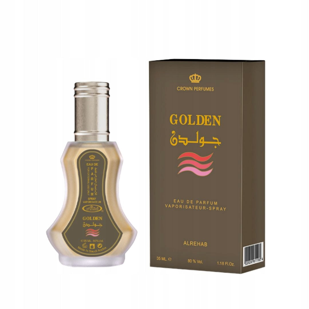 GOLDEN Arabic Perfumed Water 35 ml EDP | Al Rehab Packaging status original
