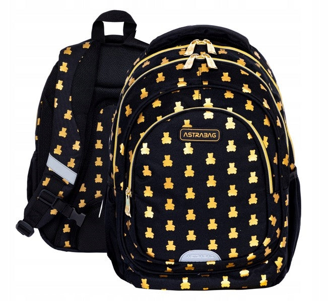 GOLDEN TEDDY BEARS SCHOOL BACKPACK SATCHEL for girls class 1-3 AB330