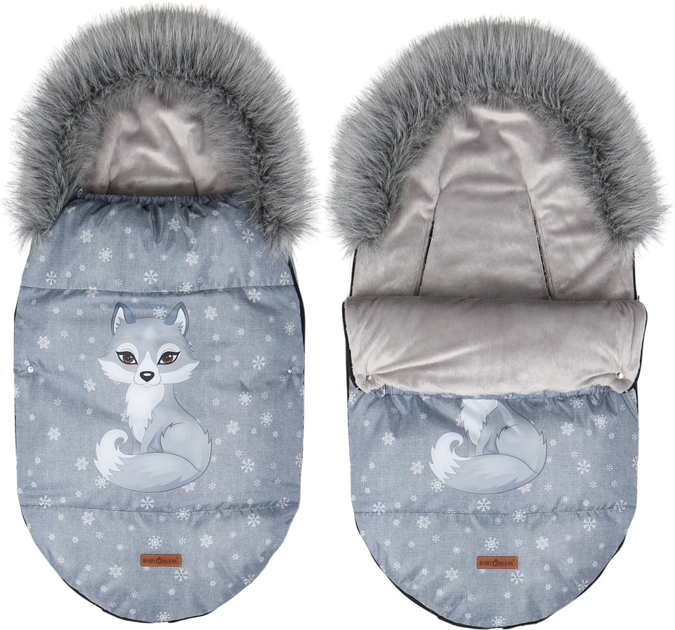 GONDOLA SLED SLEEPING BAG WATERPROOF INSULATED WITH FUR BABYMAM