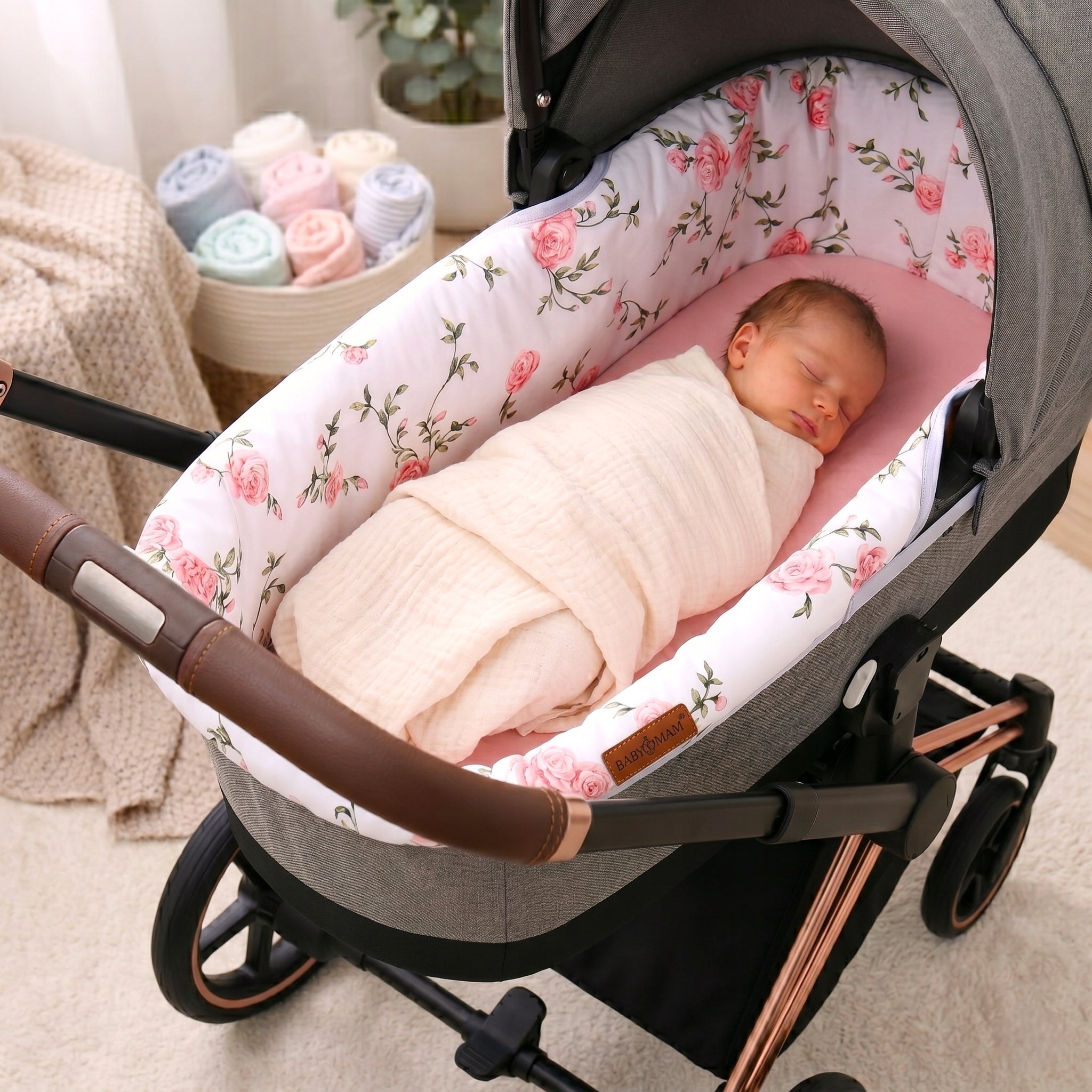GONDOLA STROLLER INSERT + SHEET SET BABYMAM Packaging status original